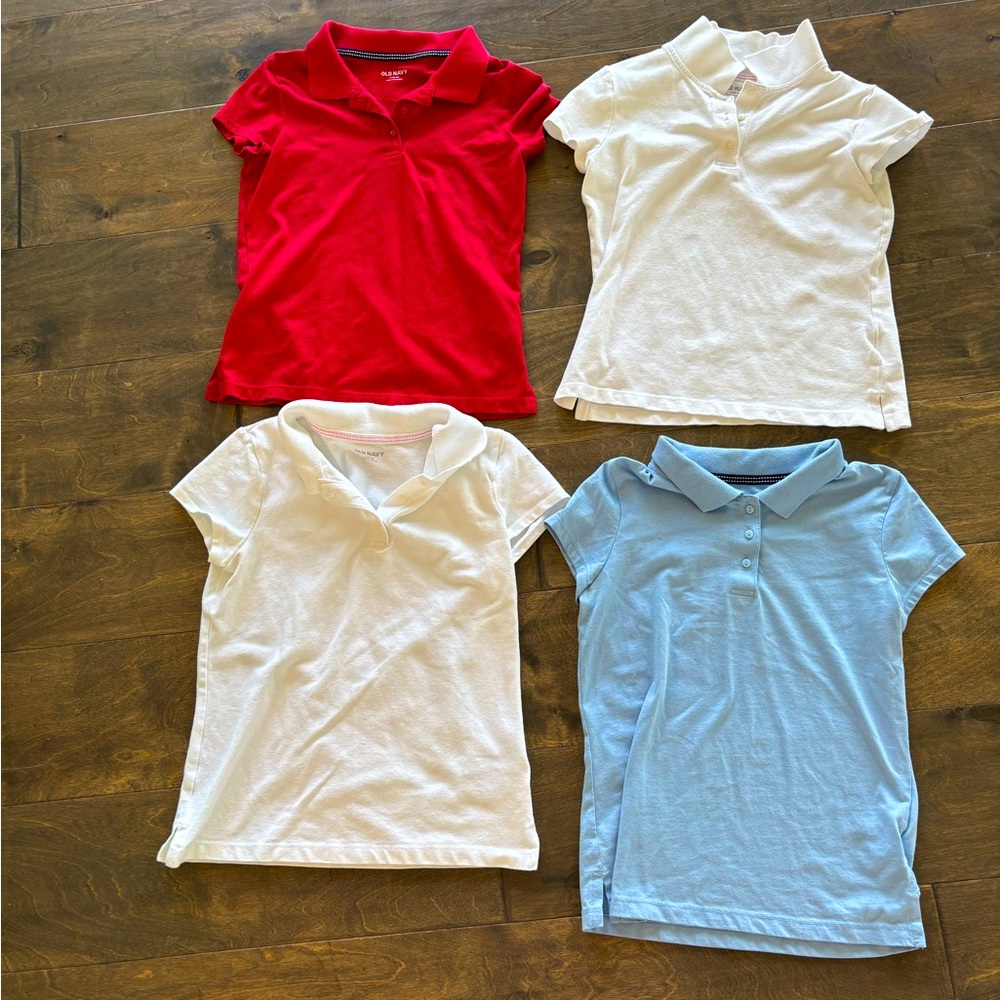Girls Old Navy Kids Polo Shirt Set - Red, White, and Blue